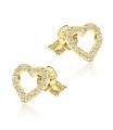 Heart With CZ Stone Silver Ear Stud STS-5119